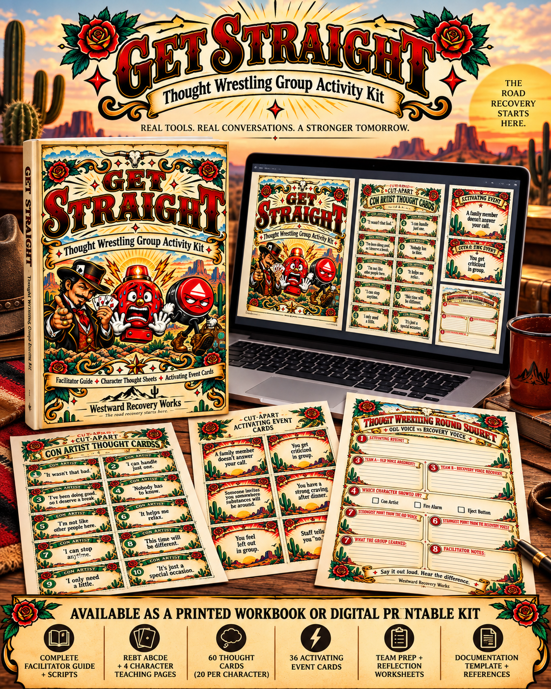 Get Straight — Digital Facilitator Kit (REBT/CBT Group Activity)